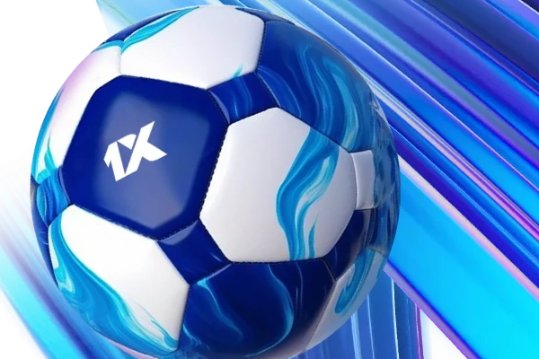 Ballon de football bleu et blanc sur fond rayé — Ligue des champions de l'UEFA 2026