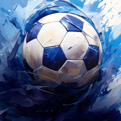 كرة قدم على خلفية زرقاء مرسومة بالفرشاة — كأس إفريقيا للأمم 2026